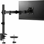 VGSOLID AC12 Adjustable Monitor Stand – 17–32″ Screen Support, VESA 75×75 / 100×100, 0–9 kg Capacity, Tilt ±45°, 360° Rotation – Desk Mount, Black