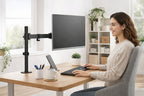VGSOLID AC12 Adjustable Monitor Stand – 17–32″ Screen Support, VESA 75×75 / 100×100, 0–9 kg Capacity, Tilt ±45°, 360° Rotation – Desk Mount, Black