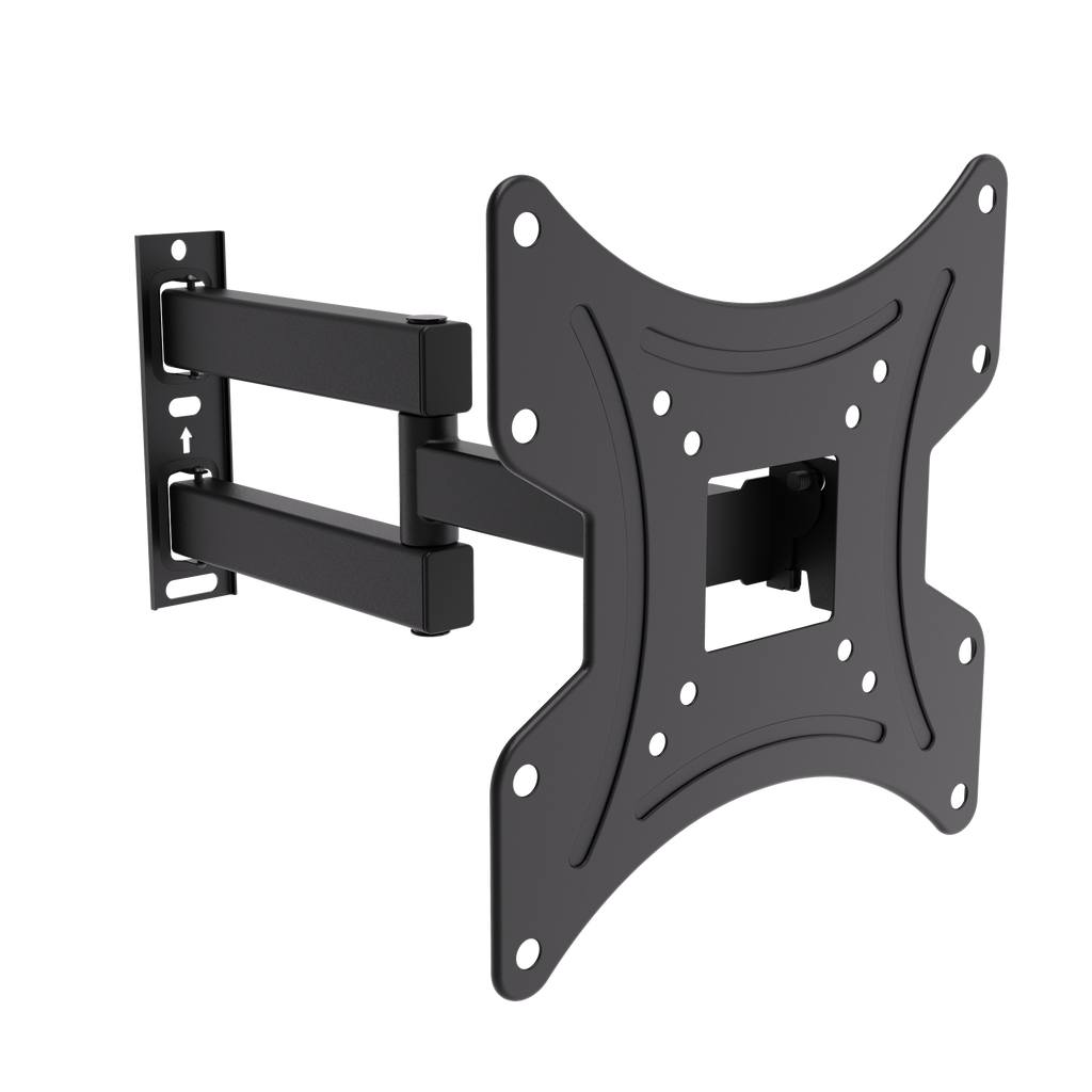 Articulating full-motion TV mount for 23″–43″ | 30 kg, VESA 75×75, 100×100, 200×100, 200×200, 60–390 mm profile