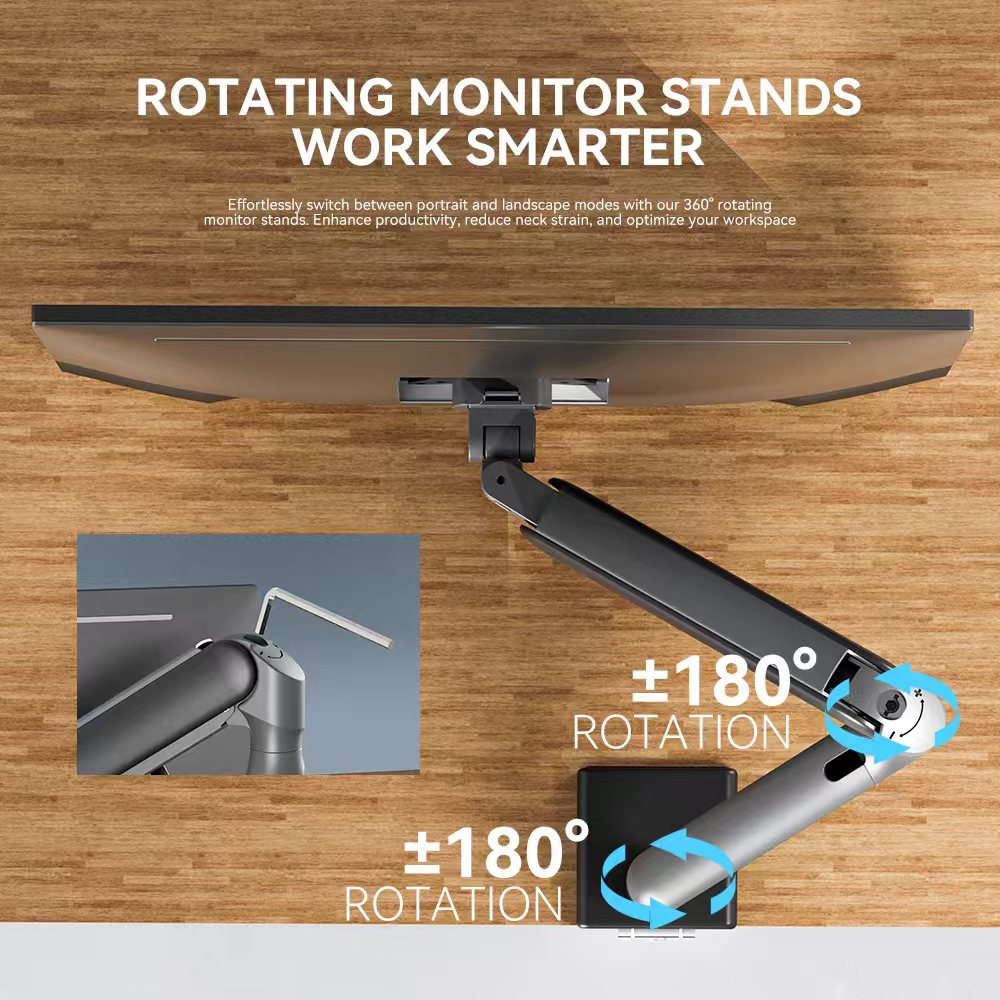 Gas-spring monitor arm for 17″–32″ | 2–9 kg, VESA 75×75, 100×100