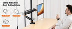 VGSOLID GC45 Premium Gas Spring Monitor Arm – 27"–45" Adjustable Desk Mount, VESA 75x75/100x100, 2–17 kg, Tilt ±45°, 360° Rotation