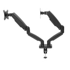 Dual gas-spring monitor arms for 17″–32″ (two monitors) | 2–9 kg/monitor, VESA 75×75, 100×100