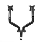 Dual gas-spring monitor arms for 17″–32″ (two monitors) | 2–9 kg/monitor, VESA 75×75, 100×100