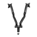 Dual gas-spring monitor arms for 17″–32″ (two monitors) | 2–9 kg/monitor, VESA 75×75, 100×100