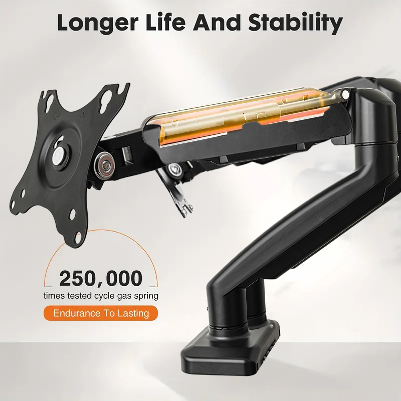 Dual gas-spring monitor arms for 17″–32″ (two monitors) | 2–9 kg/monitor, VESA 75×75, 100×100