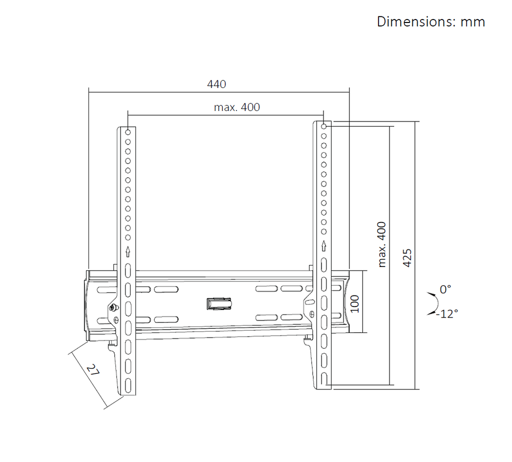 VGSOLID 44ST Max – Slim Tilt TV Wall Mount for 32″–70″ Screens