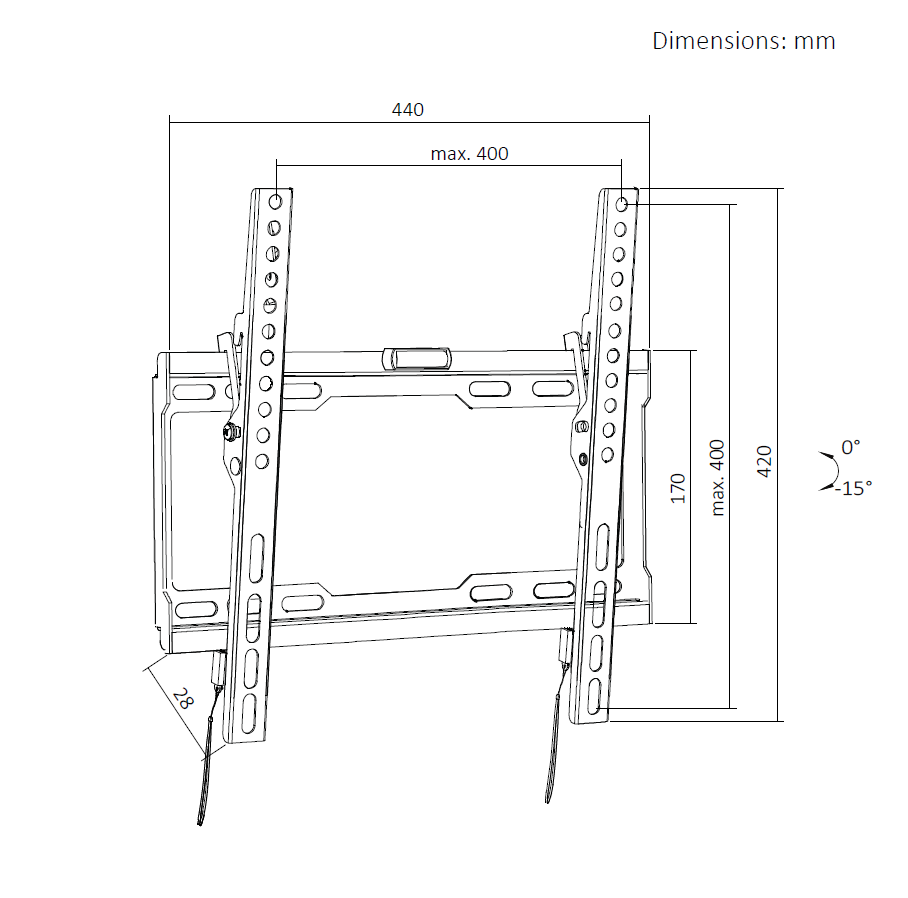 VGSOLID 44T – Slim Tilt TV Wall Mount for 32″–70″ Screens