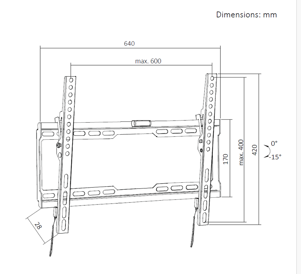 VGSOLID 46T – Slim Tilt TV Wall Mount for 37″–80″ Screens