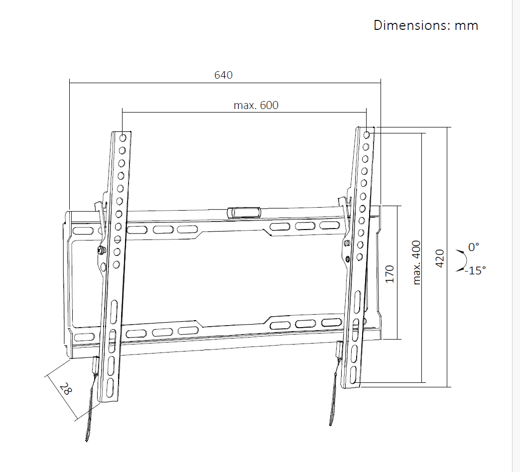 VGSOLID 46T – Slim Tilt TV Wall Mount for 37″–80″ Screens